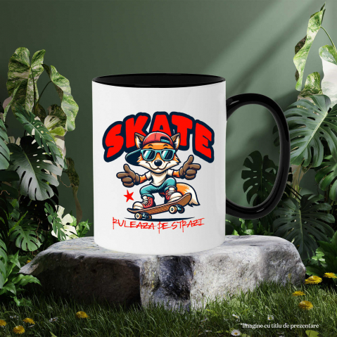 Cana Personalizata Skateboard Vulpe Stil Stradal – Design Modern pentru Adolescenti [2]