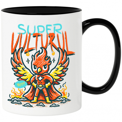 Supereroi - Cana Personalizata Vultur Desenat Roșu Cu Costum De Super Erou – Cadou Personalizat „Super Vultur”