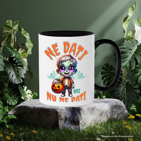 Cana Personalizata Zombie Din Mormânt cu Mesaj „E Doar un Zombie Nu Te Speria” | Cadou Personalizat Halloween [2]