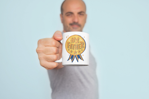 Cana Personalizata Pentru Cei Dragi Cu Mesajul "Cel Mai Bun Tata", Ceramica, 330 ml, Negru, Maro, Alb [3]