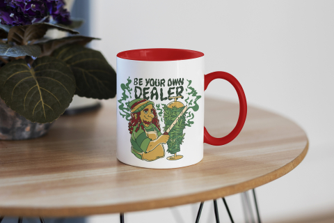 Cana Stil de Viata Hippie, Ceramica, 330 ml, Multicolora [2]