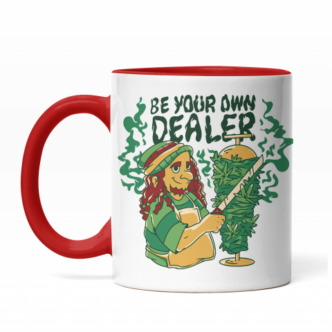 Maner Rosu - Cana Stil de Viata Hippie, Ceramica, 330 ml, Multicolora