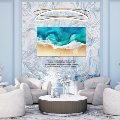 Panorama Coastei Tropicale cu Ocean Turcoaz - Peisaj de Vară, Marime 40x25CM [2]