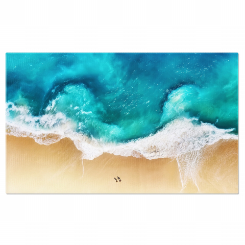 Plajă - Panorama Coastei Tropicale cu Ocean Turcoaz - Peisaj de Vară, Marime 40x25CM