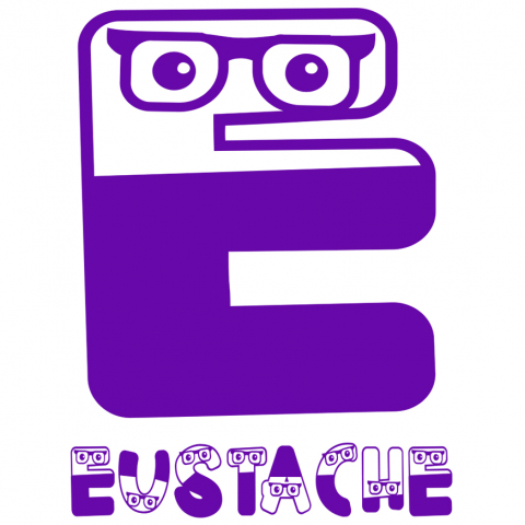 Pentru Copii - Sticker Adeziv Copii Cu ochelarii Vedere, haios, Text Nume Personalizat, Culoare Mov , cu Margini Albe, PVC Vinyl, 10 CM