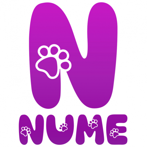 Stickere Personalizate - Sticker Adeziv Iubitorii De Animale, Laubuta, Text Personalizat, Culoare Mov, Caine , cu Margini Albe, PVC Vinyl, 10 CM