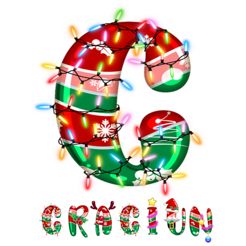 Sărbători - Sticker Adeziv Iubitorii De Craciun, Instalatie Pom, Text Nume Personalizat, Copii, Culoare Rosu, alb, Verde , cu Margini Albe, PVC Vinyl, 10 CM