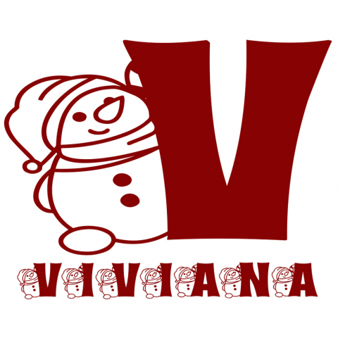 Sărbători - Sticker Adeziv Iubitorii De Craciun, Urs Gras Cu Caciula, Text Nume Personalizat, Copii, Culoare Rosu , cu Margini Albe, PVC Vinyl, 10 CM