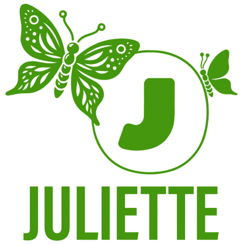 Stickere Personalizate - Sticker Adeziv Iubitorii De Fluturi, Fiinta Zburatoare, Text Nume Personalizat, Culoare Verde , cu Margini Albe, PVC Vinyl, 10 CM