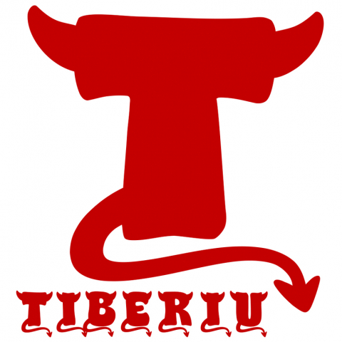 Sărbători - Sticker Adeziv Iubitorii De Hallowen, Coarne Diavol, Text Nume Personalizat, Copii, Culoare Rosu , cu Margini Albe, PVC Vinyl, 10 CM