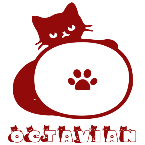 Stickere Personalizate - Sticker Adeziv Iubitorii De Pisici, Animal Pufos, Text Nume Personalizat, Culoare Rosu , cu Margini Albe, PVC Vinyl, 10 CM