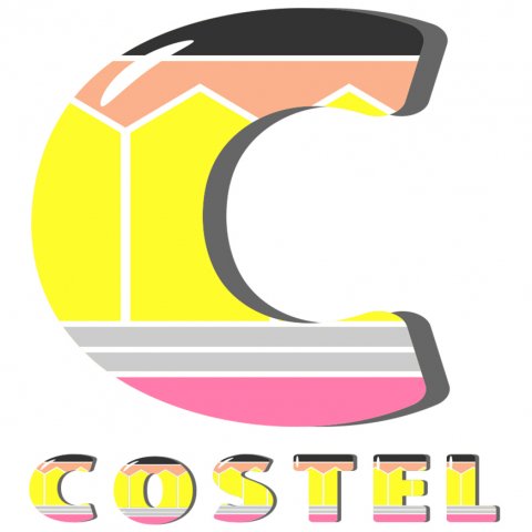 Școală - Sticker Adeziv Iubitorii De Scoala, Creion, Text Nume Personalizat, Copii, Multicolor , cu Margini Albe, PVC Vinyl, 10 CM