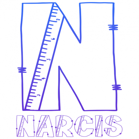 Școală - Sticker Adeziv Iubitorii De Scoala, Rigla, Text Nume Personalizat, Copii, Culoare Albastru Gradient , cu Margini Albe, PVC Vinyl, 10 CM