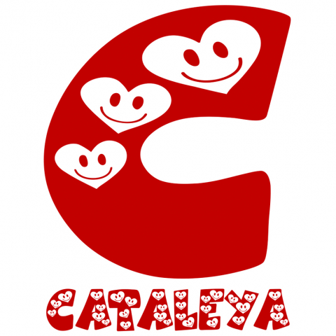 Sărbători - Sticker Adeziv Iubitorii De Valentine's Day, Inimi Zambitoare, Text Nume Personalizat, Copii, Culoare Rosu , cu Margini Albe, PVC Vinyl, 10 CM