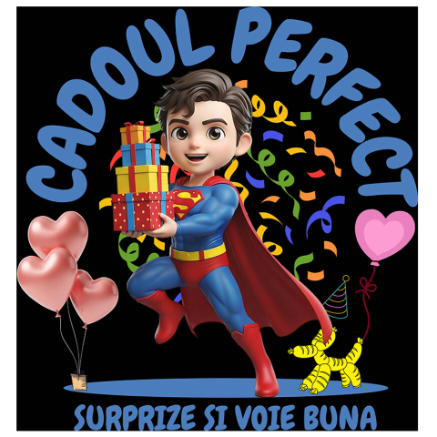 Sticker Personalizat - Sticker Cu Cadou Superman - Inima Plina de Putere si Speranta Adeziv, Vinyl,  cu Margini Albe, PVC Vinyl