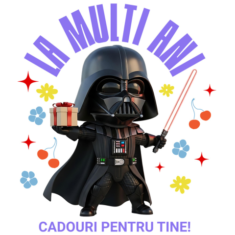 Sticker Personalizat - Sticker Cu Cadouri Tematice Darth Vader pentru Aniversare Adeziv, Vinyl,  cu Margini Albe, PVC Vinyl