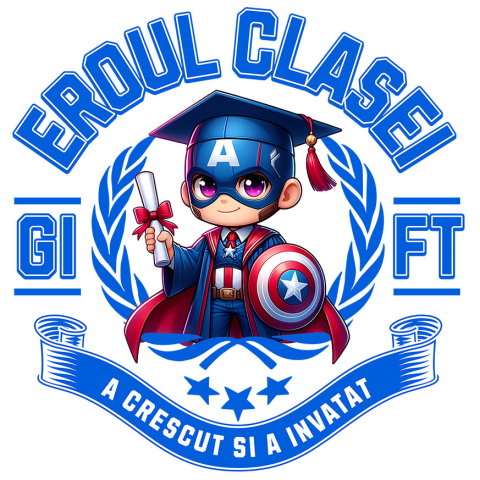 Sticker Personalizat - Sticker Cu Captain America – Campion Prin Curaj Si Invatare Adeziv, Vinyl,  cu Margini Albe, PVC Vinyl