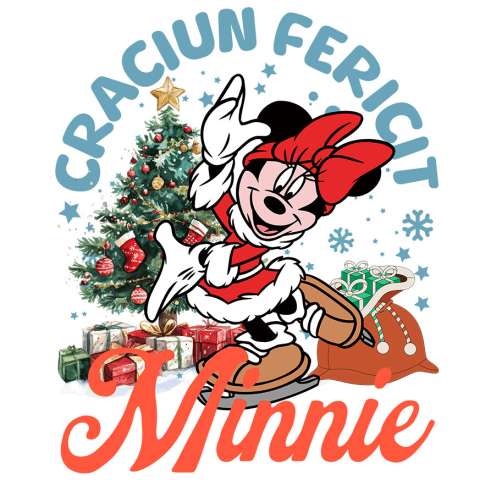 Sticker Personalizat - Sticker Cu Craciun Fermecat cu Mickey Mouse Adeziv, Vinyl,  cu Margini Albe, PVC Vinyl