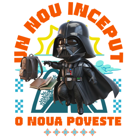 Sticker Personalizat - Sticker Cu Darth Vader – Cunoaștere Și Tărie La Primii Pași Adeziv, Vinyl,  cu Margini Albe, PVC Vinyl