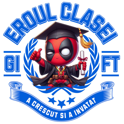 Sticker Personalizat - Sticker Cu  Deadpool – Curaj, Joaca, Cunoastere Adeziv, Vinyl,  cu Margini Albe, PVC Vinyl