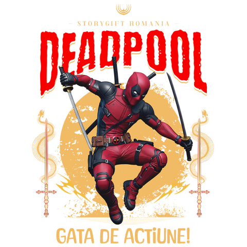 Sticker Personalizat - Sticker Cu Deadpool - Disney în Acțiune: Glume și Explozie de Distracție Adeziv, Vinyl,  cu Margini Albe, PVC Vinyl