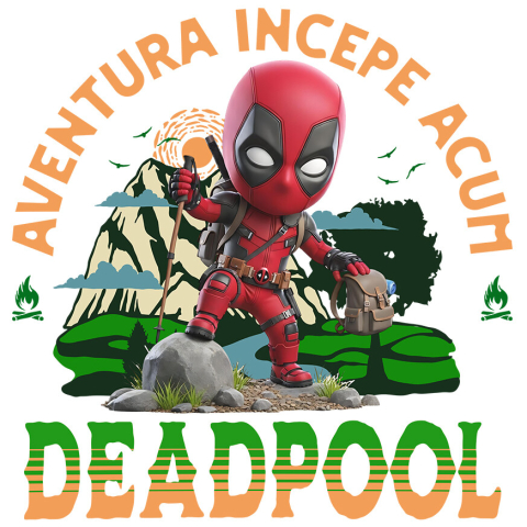 Sticker Personalizat - Sticker Cu Deadpool - Drumeție Spumoasă și Pline de Distracție Disney Adeziv, Vinyl,  cu Margini Albe, PVC Vinyl