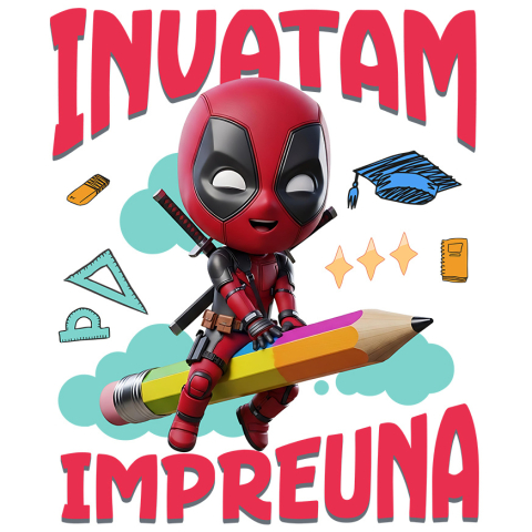 Sticker Personalizat - Sticker Cu Deadpool – Prietenie si Curiozitate Adeziv, Vinyl,  cu Margini Albe, PVC Vinyl