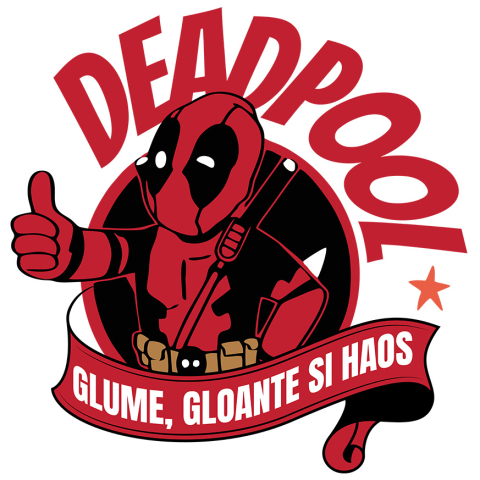 Stickere - Sticker Cu Deadpool, prietenul eroilor mici Adeziv, Vinyl,  cu Margini Albe, PVC Vinyl