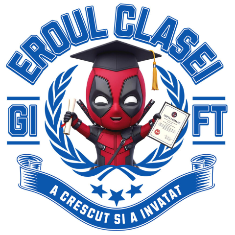 Sticker Personalizat - Sticker Cu Deadpool: Scoala Prin Ochi De Erou Adeziv, Vinyl,  cu Margini Albe, PVC Vinyl