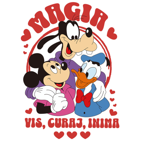 Stickere - Sticker Cu Distractie Alaturi de Mickey, Donald si Goofy Adeziv, Vinyl,  cu Margini Albe, PVC Vinyl