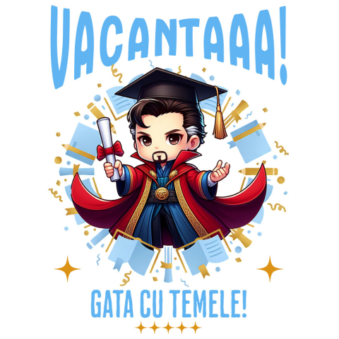 Sticker Personalizat - Sticker Cu Doctor Strange Sub Soare: Magie si Diplome Adeziv, Vinyl,  cu Margini Albe, PVC Vinyl