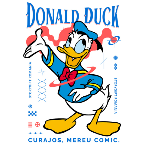 Stickere - Sticker Cu Donald Duck - bucurie pe valuri Adeziv, Vinyl,  cu Margini Albe, PVC Vinyl