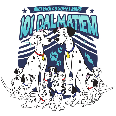 Stickere - Sticker Cu Dragoste si familie: Dalmatieni Adeziv, Vinyl,  cu Margini Albe, PVC Vinyl