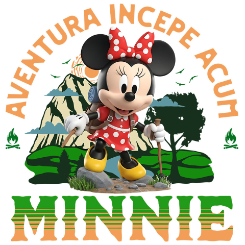 Sticker Personalizat - Sticker Cu Drumetii Disney alături de Minnie Mouse Adeziv, Vinyl,  cu Margini Albe, PVC Vinyl