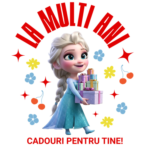 Sticker Personalizat - Sticker Cu Elsa Aniversare - Cadou Vesel si Special Adeziv, Vinyl,  cu Margini Albe, PVC Vinyl
