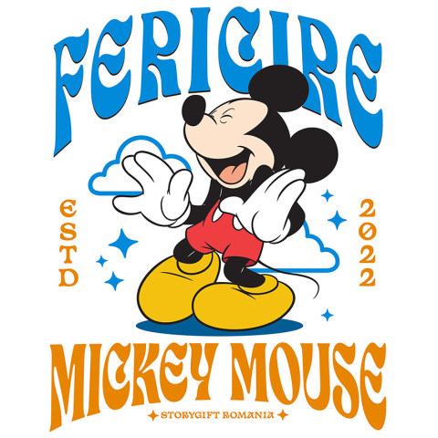 Stickere - Sticker Cu Fericirea lui Mickey Mouse – Zambete si Momente Magice Adeziv, Vinyl,  cu Margini Albe, PVC Vinyl