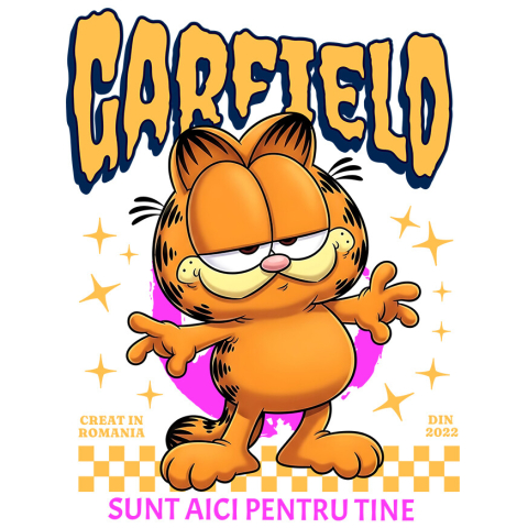 Sticker Personalizat - Sticker Cu Garfield Poveste Electrizanta Disney Adeziv, Vinyl,  cu Margini Albe, PVC Vinyl