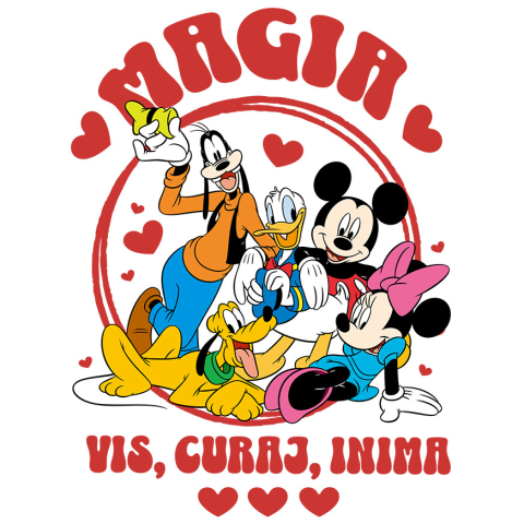 Stickere - Sticker Cu Gasca Mickey Mouse – Impreuna Suntem Puternici Adeziv, Vinyl,  cu Margini Albe, PVC Vinyl
