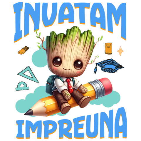 Sticker Personalizat - Sticker Cu Groot – Aventuri de Invatare Adeziv, Vinyl,  cu Margini Albe, PVC Vinyl