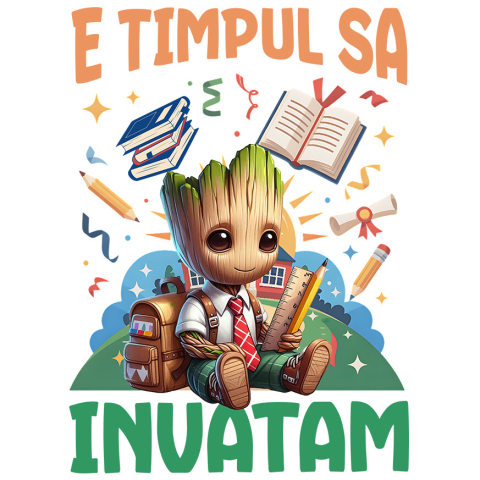 Sticker Personalizat - Sticker Cu Groot: Invatam Cu Puterea Copacilor Si Aventurii Adeziv, Vinyl,  cu Margini Albe, PVC Vinyl