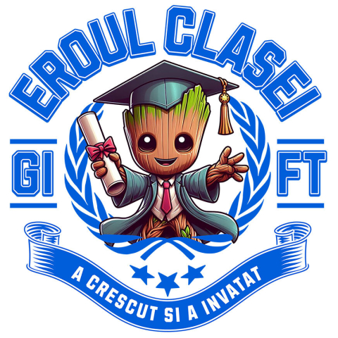 Sticker Personalizat - Sticker Cu Groot – Scoala Devine Aventuroasa Adeziv, Vinyl,  cu Margini Albe, PVC Vinyl