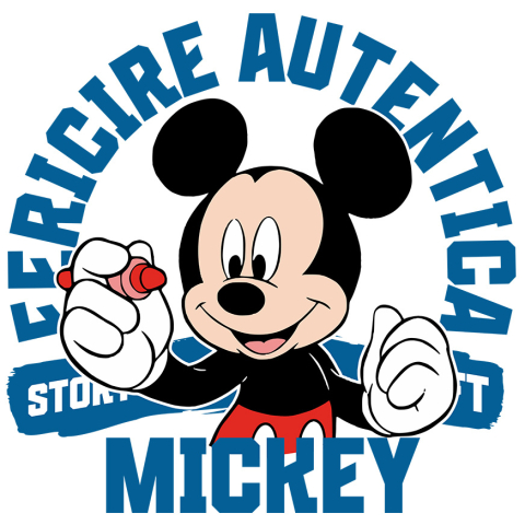 Stickere - Sticker Cu Hai sa Coloram cu Mickey Adeziv, Vinyl,  cu Margini Albe, PVC Vinyl