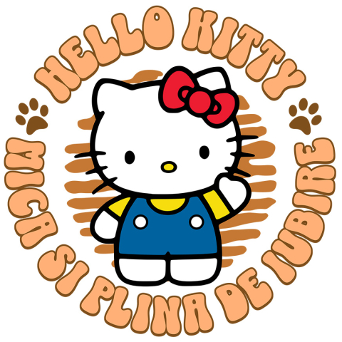 Stickere - Sticker Cu Hello Kiti – un strop de bucurie Adeziv, Vinyl,  cu Margini Albe, PVC Vinyl