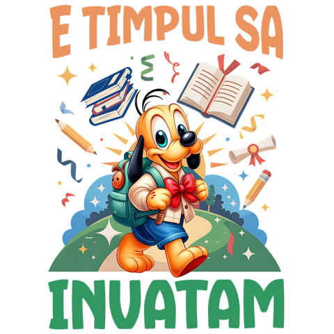 Sticker Personalizat - Sticker Cu Începem Să Învățăm Cu Pluto: Prietenul Tău Distractiv Adeziv, Vinyl,  cu Margini Albe, PVC Vinyl