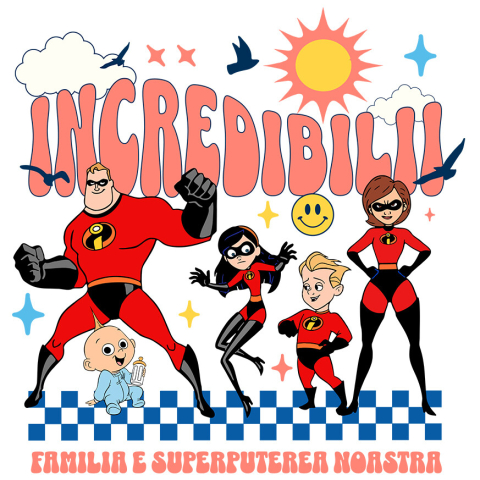 Stickere - Sticker Cu Incredibilii: super puteri unite Adeziv, Vinyl,  cu Margini Albe, PVC Vinyl