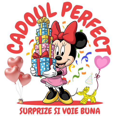 Sticker Personalizat - Sticker Cu Inima Fermecata a lui Minnie - Cadou pentru O Zi Speciala Adeziv, Vinyl,  cu Margini Albe, PVC Vinyl