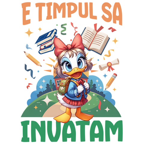 Sticker Personalizat - Sticker Cu Invatare cu Daisy Adeziv, Vinyl,  cu Margini Albe, PVC Vinyl