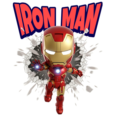Sticker Personalizat - Sticker Cu Iron Man - Povestea Inovației în Cadru Adeziv, Vinyl,  cu Margini Albe, PVC Vinyl