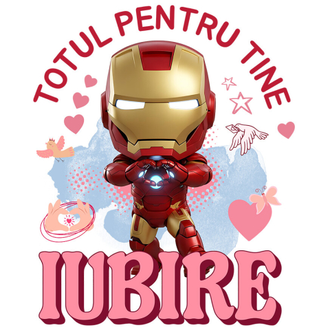 Sticker Personalizat - Sticker Cu Ironamn, Iubire, Dragoste, Afectiune, Inima Adeziv, Vinyl,  cu Margini Albe, PVC Vinyl