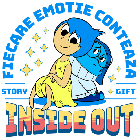 Stickere - Sticker Cu Joy si Sadness – echilibrul perfect Adeziv, Vinyl,  cu Margini Albe, PVC Vinyl